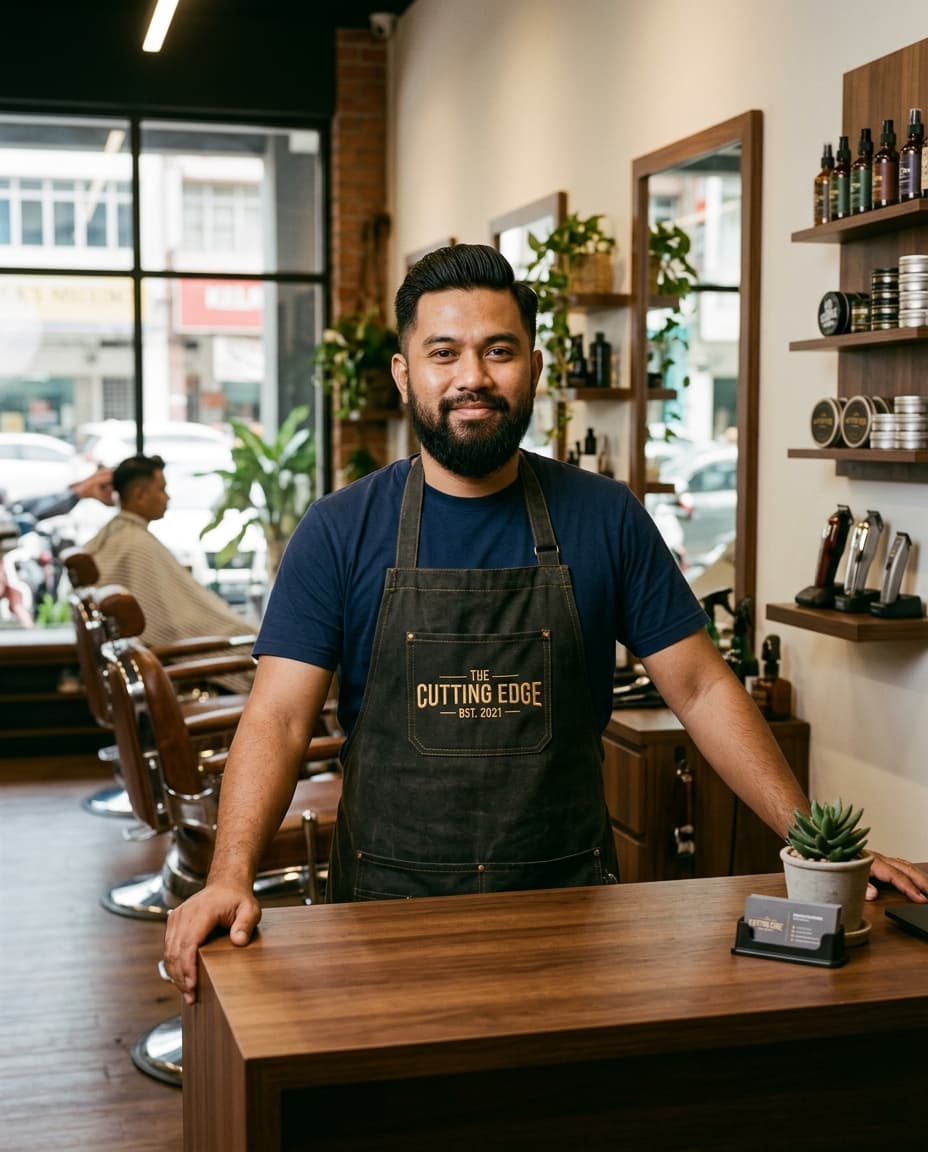 Shop owner managing their barber shop